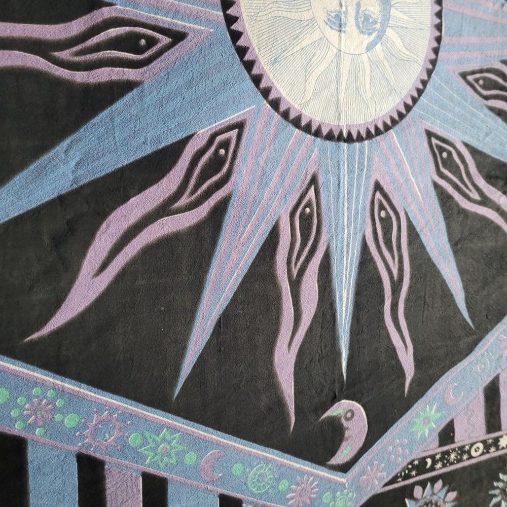 Celestial Sun Moon Stars Blue Purple Black Wall Hanging - Picture 10 of 11